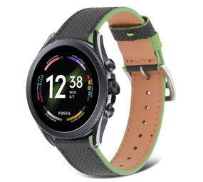 Strap-it® Fossil Gen 6 44mm Lederarmband (Schwarz & Grün) Strap-it® Fossil Gen 6 44mm Lederarmband (Schwarz & Grün)