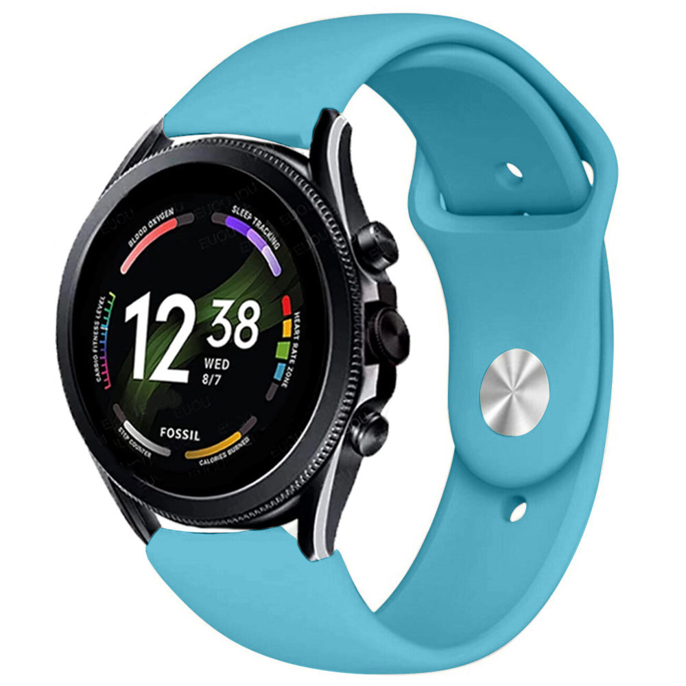 Strap-it® Strap-it Fossil Gen 6 44mm Sportarmband (Hellblau)