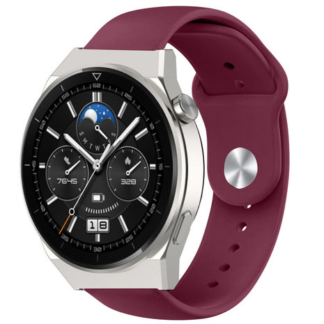 Strap-it® Strap-it Huawei Watch GT 3 Pro 46mm Sportarmband (Burgund)