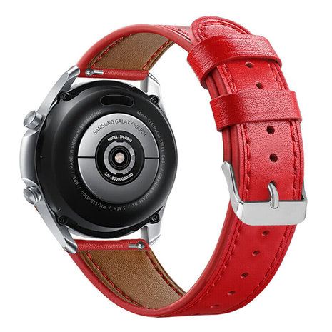 Strap-it® Strap-it Huawei Watch GT 3 Pro 46mm Lederarmband (Rot)
