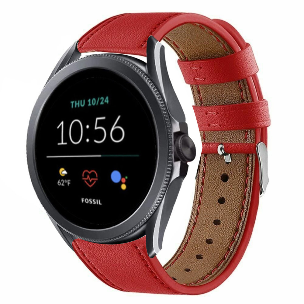 Strap-it® Strap-it Fossil Gen 5e 44mm Lederarmband (Rot) Strap-it® Strap-it Fossil Gen 5e 44mm Lederarmband (Rot)