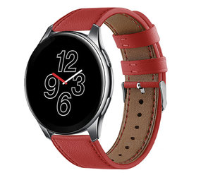 Strap-it® OnePlus Watch Lederarmband (Rot) Strap-it® OnePlus Watch Lederarmband (Rot)