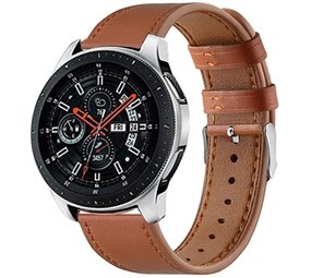 Strap-it® Samsung Galaxy Watch 46mm Lederarmband (glattes Braun) Strap-it® Samsung Galaxy Watch 46mm Lederarmband (glattes Braun)