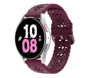 Strap-it® Samsung Galaxy Watch 5 44mm Silikonarmband mit Muster (Burgund) Strap-it® Samsung Galaxy Watch 5 44mm Silikonarmband mit Muster (Burgund)