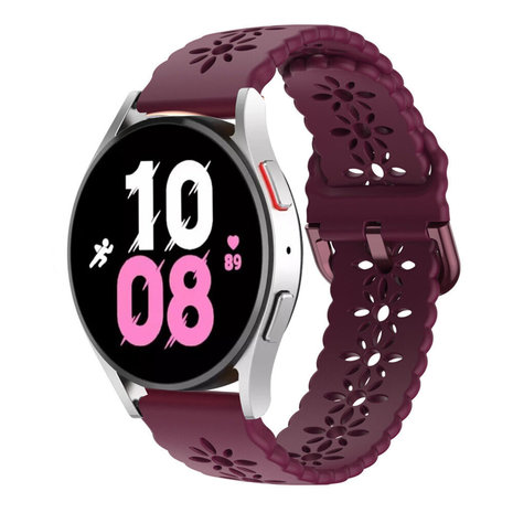 Strap-it® Strap-it Samsung Galaxy Watch 5 44mm Silikonarmband mit Muster (Burgund)