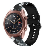 Strap-it® Grey Flower Samsung Galaxy Watch 3 41mm Armband Strap-it® Grey Flower Samsung Galaxy Watch 3 41mm Armband