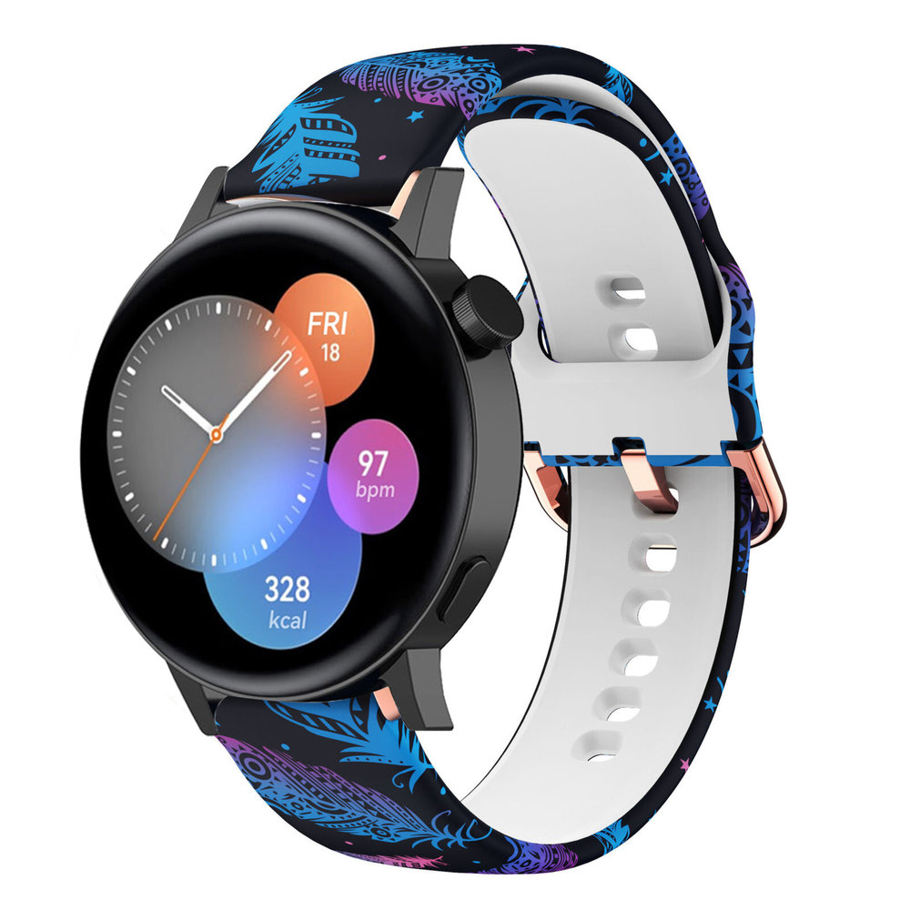 Strap-it® Strap-it Funky Feather Huawei Watch GT 3 42mm Armband Strap-it® Strap-it Funky Feather Huawei Watch GT 3 42mm Armband