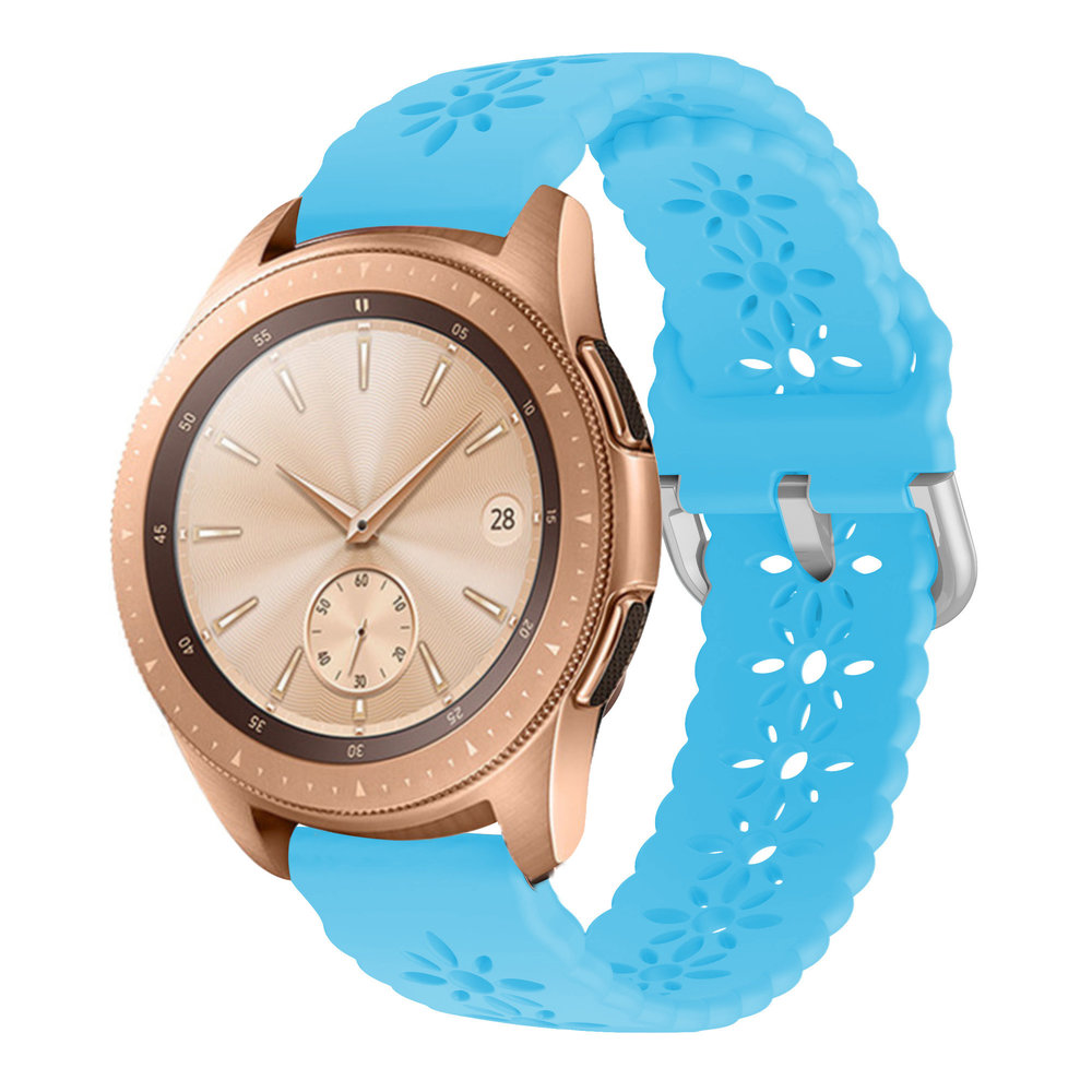 Strap-it® Strap-it Samsung Galaxy Watch 42mm Silikonarmband mit Muster (Hellblau)
