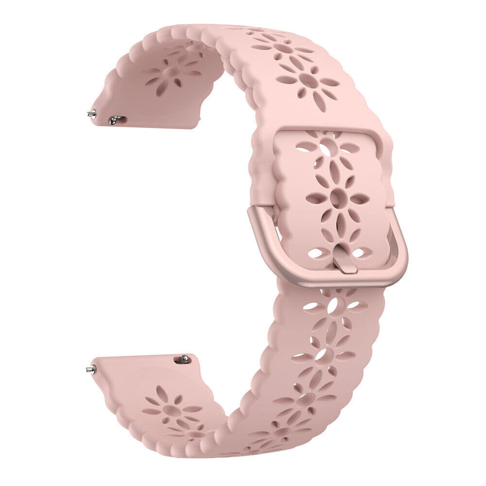 Strap-it® Strap-it Samsung Galaxy Watch 4 Classic 42mm Silikonarmband mit Muster (Rosa)
