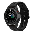 Strap-it® Strap-it Samsung Galaxy Watch 4 Classic 42mm Silikonarmband mit Muster (Schwarz)