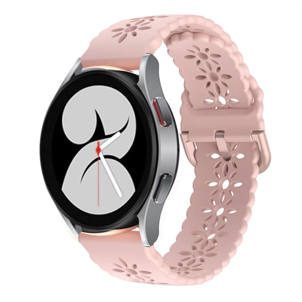 Strap-it® Strap-it Samsung Galaxy Watch 4 44mm Silikonarmband mit Muster (Rosa)