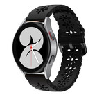 Strap-it® Strap-it Samsung Galaxy Watch 4 44mm Silikonarmband mit Muster (Schwarz)