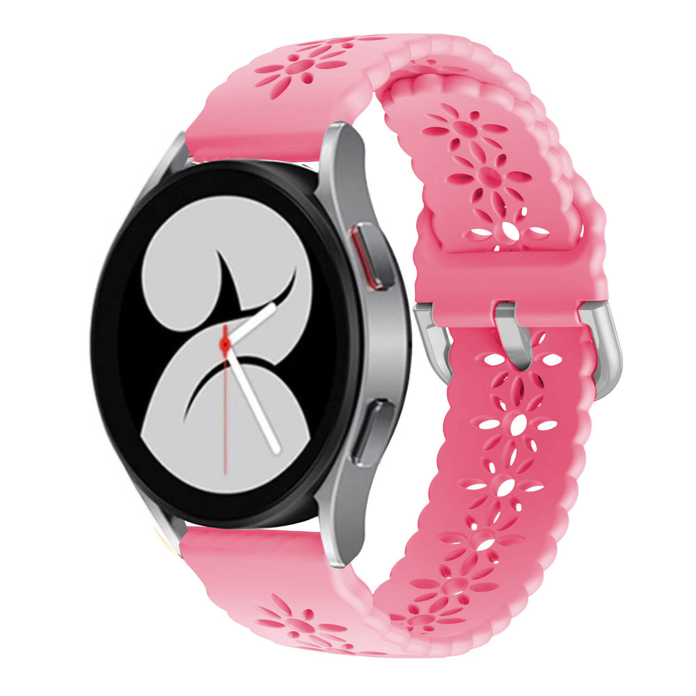 Strap-it® Strap-it Samsung Galaxy Watch 4 40mm Silikonarmband mit Muster (Hellrosa)