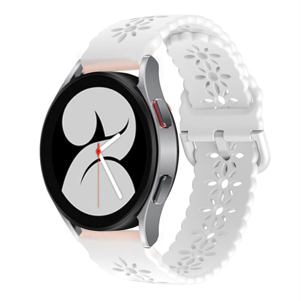 Strap-it® Strap-it Samsung Galaxy Watch 4 40mm Silikonarmband mit Muster (Weiß)
