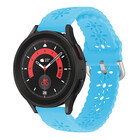 Strap-it® Strap-it Samsung Galaxy Watch 5 Pro Silikonarmband mit Muster (Hellblau)
