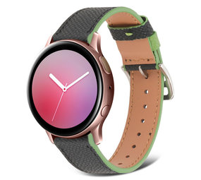 Strap-it® Samsung Galaxy Watch Active Lederarmband (Schwarz-Grün) Strap-it® Samsung Galaxy Watch Active Lederarmband (Schwarz-Grün)