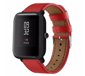 Strap-it® Xiaomi Amazfit Bip Lederarmband (Rot) Strap-it® Xiaomi Amazfit Bip Lederarmband (Rot)