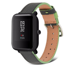 Strap-it® Xiaomi Amazfit Bip Lederarmband (Schwarz-Grün) Strap-it® Xiaomi Amazfit Bip Lederarmband (Schwarz-Grün)