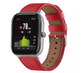 Strap-it® Xiaomi Amazfit GTS Lederarmband (Rot) Strap-it® Xiaomi Amazfit GTS Lederarmband (Rot)