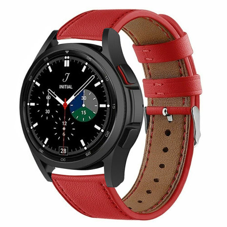 Strap-it® Strap-it Samsung Galaxy Watch 4 Classic 42mm Lederarmband (Rot)