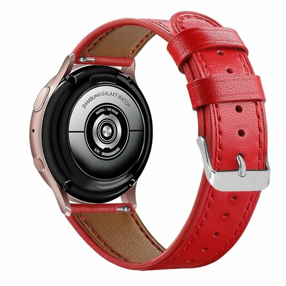 Strap-it® Strap-it Samsung Galaxy Watch 4 Classic 42mm Lederarmband (Rot)