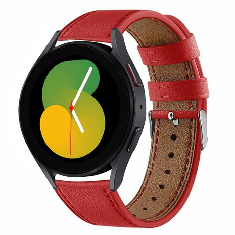 Strap-it® Strap-it Samsung Galaxy Watch 5 40mm Lederarmband (Rot)