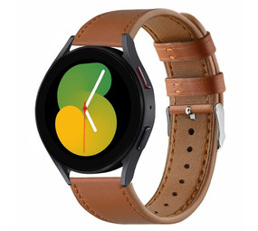 Strap-it® Samsung Galaxy Watch 5 40mm Lederarmband (glattes Braun) Strap-it® Samsung Galaxy Watch 5 40mm Lederarmband (glattes Braun)