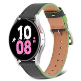 Strap-it® Samsung Galaxy Watch 5 44mm Lederarmband (Schwarz-Grün) Strap-it® Samsung Galaxy Watch 5 44mm Lederarmband (Schwarz-Grün)