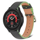 Strap-it® Strap-it Samsung Galaxy Watch 5 Pro Lederarmband (Schwarz-Grün)