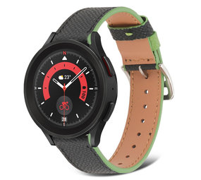 Strap-it® Samsung Galaxy Watch 5 Pro Lederarmband (Schwarz-Grün) Strap-it® Samsung Galaxy Watch 5 Pro Lederarmband (Schwarz-Grün)