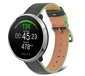 Strap-it® Polar Ignite Lederarmband (Schwarz-Grün)