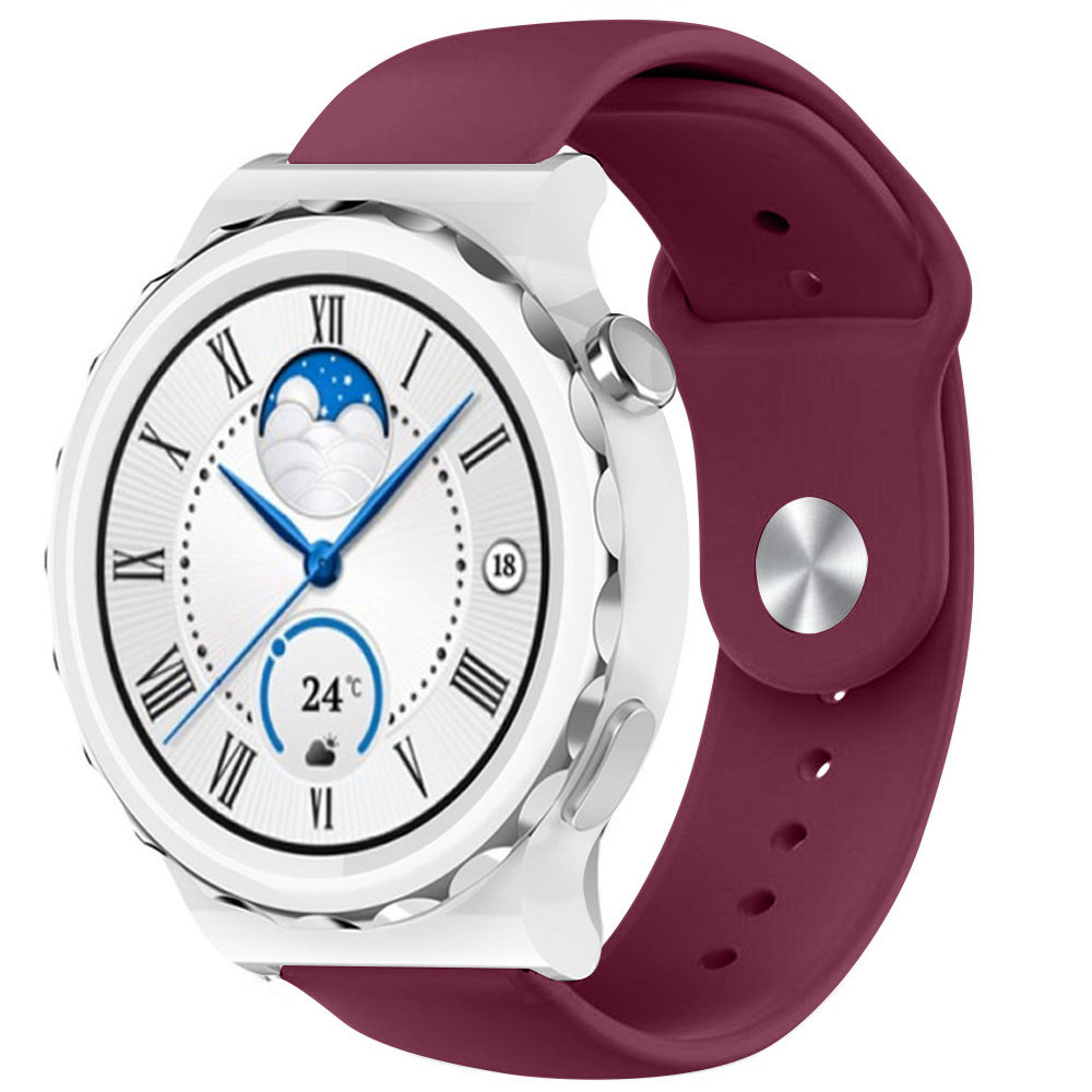 Strap-it® Strap-it Huawei Watch GT 3 Pro 43mm Sportarmband (Burgund)