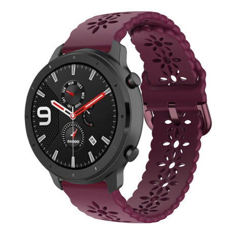 Strap-it® Strap-it Amazfit GTR 42mm Silikonarmband mit Muster (Burgund) Strap-it® Strap-it Amazfit GTR 42mm Silikonarmband mit Muster (Burgund)