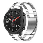 Strap-it® Strap-it Amazfit GTR Stahlarmband (Silber/Weiß)