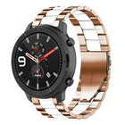 Strap-it® Strap-it Amazfit GTR Stahlarmband (Roségold/Weiß)