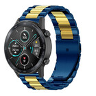 Strap-it® Strap-it Honor Magic Watch 2 Stahlarmband (Blau/Gold)