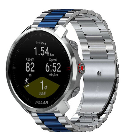 Strap-it® Strap-it Polar Grit X Stahlarmband (Silber/Blau)