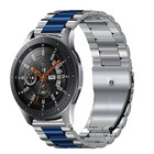 Strap-it® Strap-it Samsung Galaxy Watch 46mm Stahlarmband (Silber/Blau)