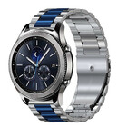 Strap-it® Strap-it Samsung Gear S3 Stahlarmband (Silber/Blau)