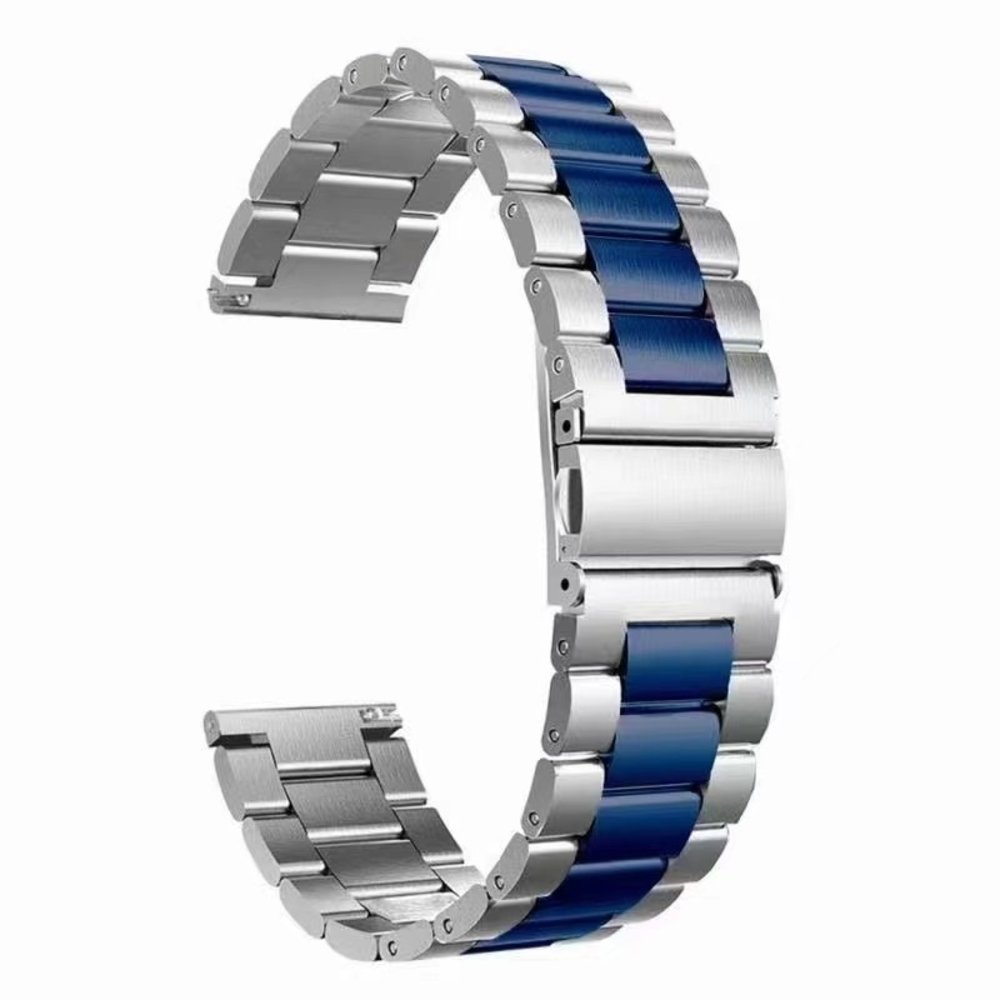 Strap-it® Strap-it Xiaomi Mi Watch Stahlarmband (Silber/Blau)
