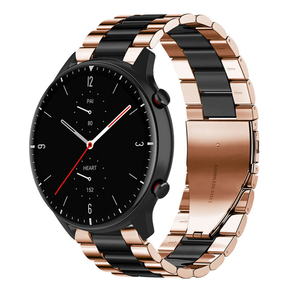 Amazfit GTR 2 Stahlarmband Rosegold Schwarz Smartwatcharmbaender