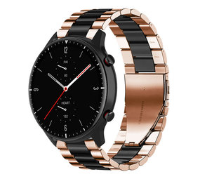 Strap-it® Amazfit GTR 2 Stahlarmband (Roségold/Schwarz) Strap-it® Amazfit GTR 2 Stahlarmband (Roségold/Schwarz)