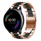Strap-it® Strap-it OnePlus Watch Stahlarmband (Roségold/Schwarz)
