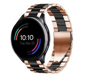 Strap-it® OnePlus Watch Stahlarmband (Roségold/Schwarz) Strap-it® OnePlus Watch Stahlarmband (Roségold/Schwarz)