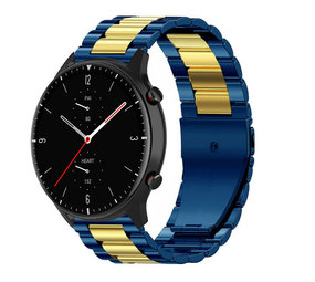 Strap-it® Amazfit GTR 2 Stahlarmband (Blau/Gold) Strap-it® Amazfit GTR 2 Stahlarmband (Blau/Gold)
