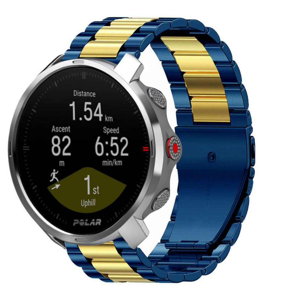 Strap-it® Strap-it Polar Grit X Stahlarmband (Blau/Gold)