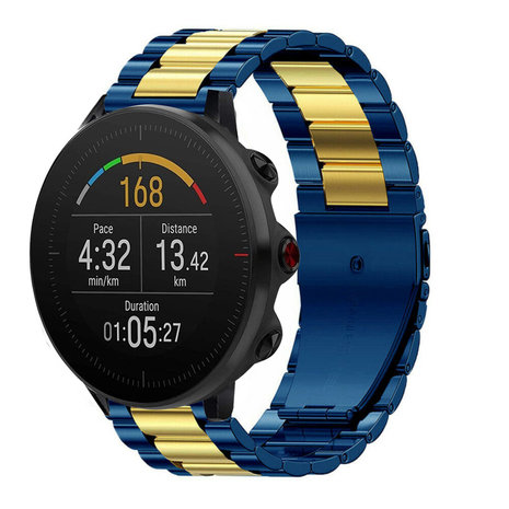 Strap-it® Strap-it Polar Vantage M Stahlarmband (Blau/Gold)