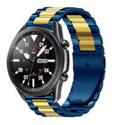 Strap-it® Strap-it Samsung Galaxy Watch 3 45mm Stahlarmband (Blau/Gold)