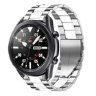 Strap-it® Strap-it Samsung Galaxy Watch 3 45mm Stahlarmband (Silber/Weiß)