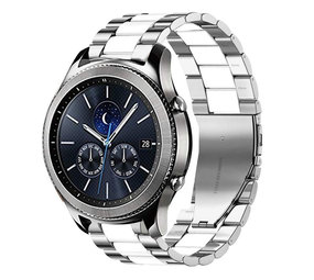 Strap-it® Samsung Gear S3 Stahlarmband (Silber/Weiß) Strap-it® Samsung Gear S3 Stahlarmband (Silber/Weiß)